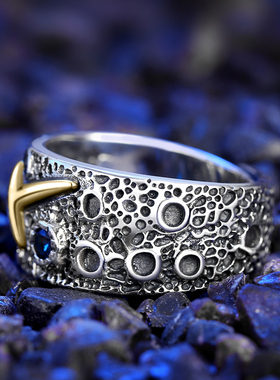 单身风男士复古开口加宽韩版戒指