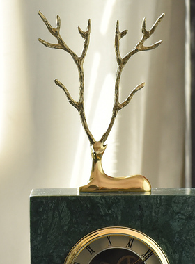 欧式风钟表卧室床头小鹿书房摆件