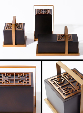 室内新中式风金属别墅书房摆件