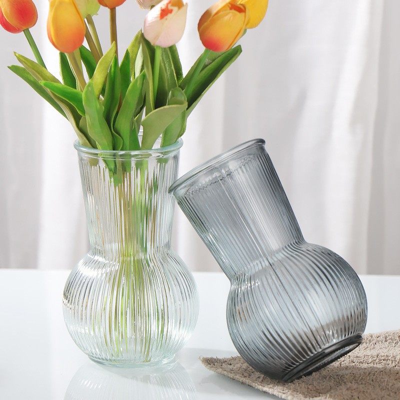 创意竖纹欧式花瓶网红大口插花器富贵竹植物瓶家居桌面装饰绿植瓶,淘宝优惠券,粉丝福利购,淘宝优惠卷