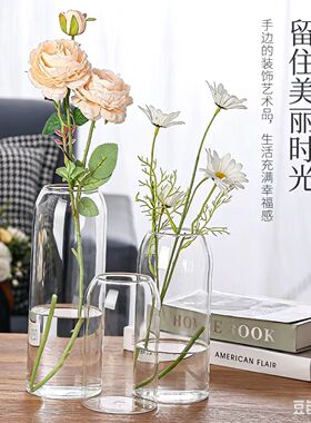 简约创意收口高硼硅玻璃花瓶