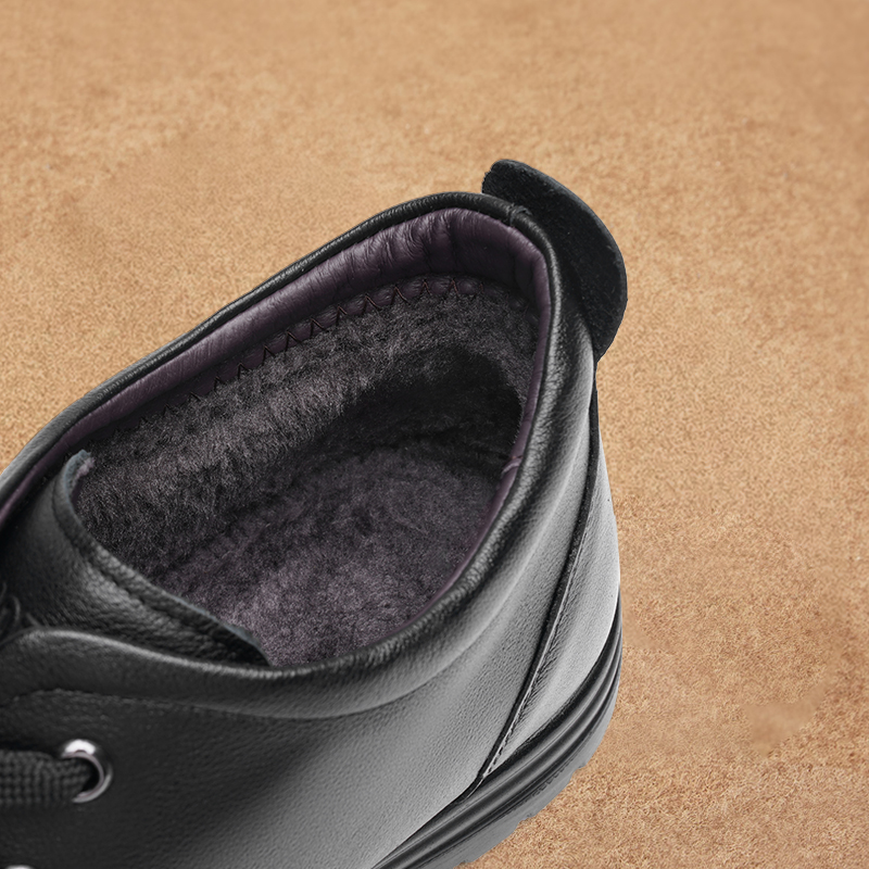 红蜻蜓冬季新款真皮高帮鞋二棉棉鞋 红蜻蜓男鞋高帮鞋