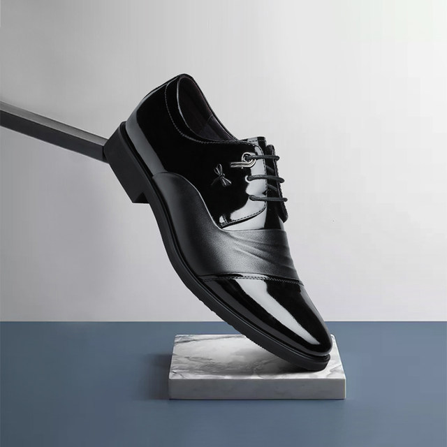 Red Dragonfly three-joint formal leather shoes British style