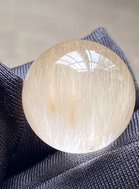 天然水晶顺发兔毛吊坠圆珠DIY水晶单珠饰品项链17mm一物一图