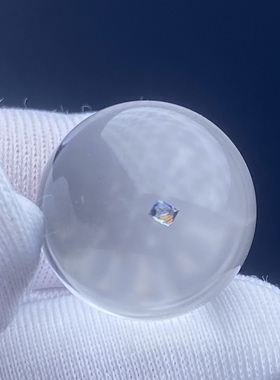 天然水晶包裹体七彩锐钛矿吊坠圆珠DIY水晶矿石单珠饰品14.5mm