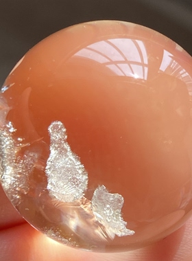 天然黄水晶包裹体矿石吊坠圆珠DiY水晶单珠饰品项链23mm一物一图