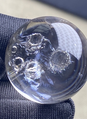 天然水晶包裹体七彩矿石吊坠圆珠DIY水晶单珠饰品项链19.5mm