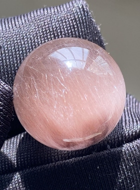 天然水晶顺发红兔毛吊坠圆珠DIY兔毛单珠饰品项链15.5mm一物一图