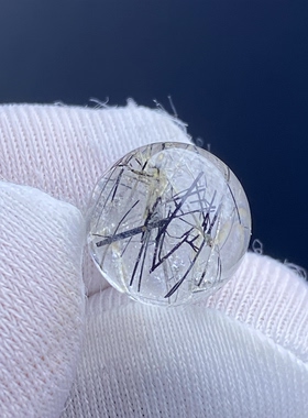 天然水晶碧玺发吊坠圆珠DIY水晶单珠饰品项链10.5mm一物一图