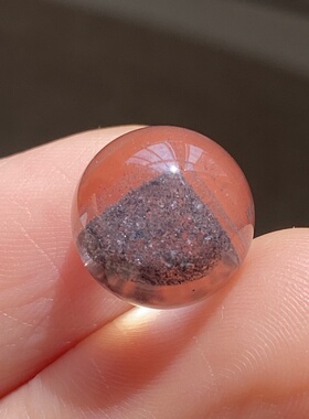 天然水晶星光蓝幽灵银山金字塔吊坠圆珠DIY幽灵单珠饰品11mm