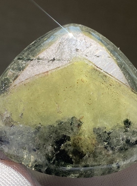 天然水晶绿幽灵包裹榍石吊坠男女款幽灵水晶饰品项链一物一图