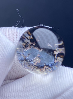 天然水晶包裹体矿石吊坠圆珠DIY水晶单珠饰品项链11mm一物一图
