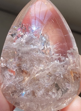 天然水晶包裹体浅紫碧玺吊坠裸石男女款水晶饰品项链挂坠一物一图