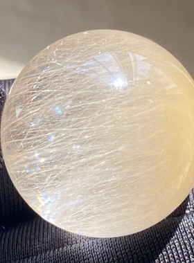 天然水晶顺发黄兔毛吊坠圆珠DIY兔毛单珠饰品项链21mm 一物一图