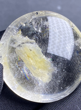 天然水晶包裹体黄色矿石吊坠裸石男女款水晶项坠饰品毛衣链