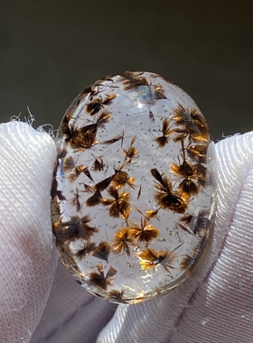 天然水晶包裹体铁矿花吊坠裸石DIY水晶饰品项链挂坠一物一图