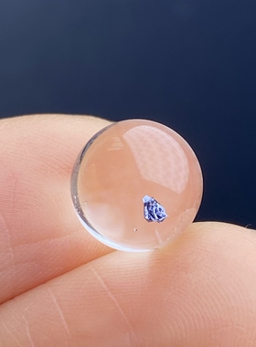 天然水晶包裹体蓝矿吊坠圆珠DIY水晶单珠饰品可做戒指9.5mm