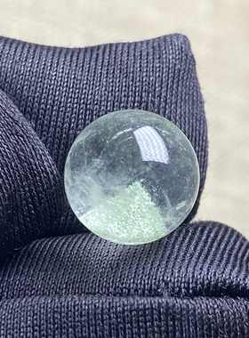 天然水晶青幽灵银山金字塔吊坠圆珠DIY幽灵单珠饰品可做戒指10mm
