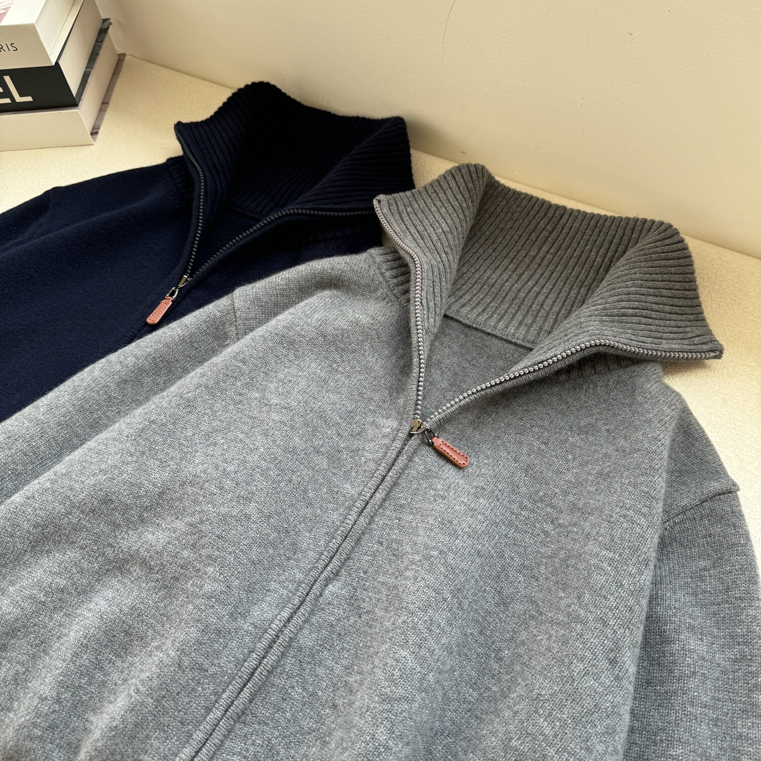 100%羊毛双头拉链宽松慵懒极简风显瘦轻盈翻领双股加厚毛衣外套女,淘宝优惠券,粉丝福利购,淘宝优惠卷