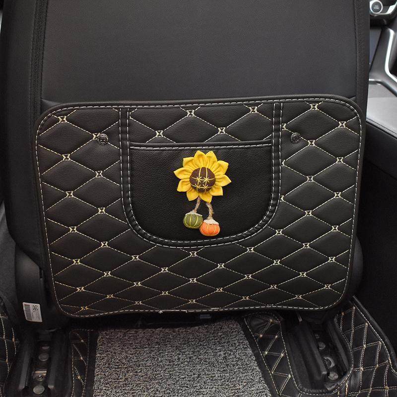 汽车座椅防踢垫后排后背收纳卡通皮革保护垫车内椅背防脏防踢磨垫,淘宝优惠券,粉丝福利购,淘宝优惠卷