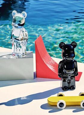 暴力熊公仔透明黑色装饰摆件