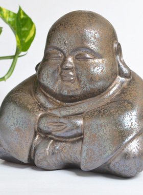 仿古风静坐陶瓷摆件工艺品小佛像