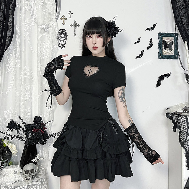 ເສື້ອຍືດສັ້ນແບບ gothic ຊ້ໍາ subculture tutu