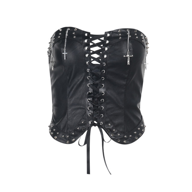 Punk hottie tube top y2k hollow sexy top ສໍາລັບແມ່ຍິງ