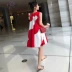 Thời trang bà bầu mang bầu mùa hè cho mẹ Một phiên bản tiếng Hàn của mùa hè bà bầu váy không tay váy váy bà bầu mùa hè - Áo thai sản
