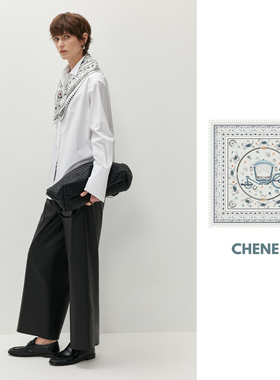 CHENE YI 马年万事利14mm小马多配色印花真丝丝巾外搭系脖小方巾