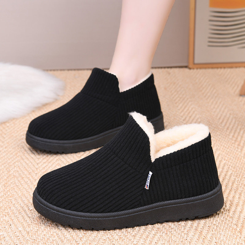 冬季羊毛加绒保暖舒适雪地靴一脚蹬懒人平底棉鞋百搭时尚妈妈鞋女,淘宝优惠券,粉丝福利购,淘宝优惠卷