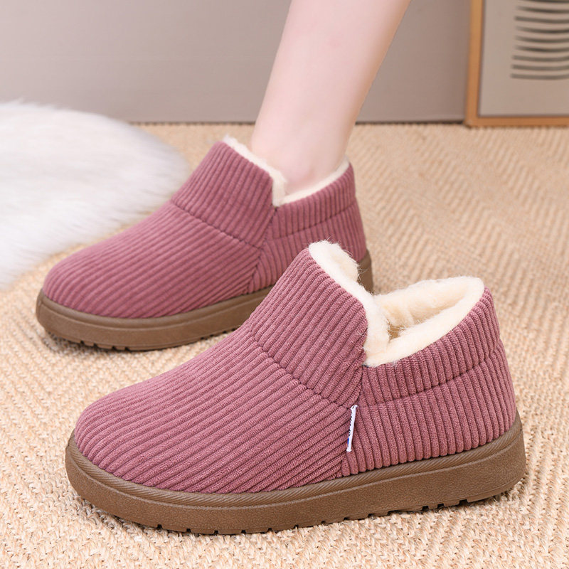 冬季羊毛加绒保暖舒适雪地靴一脚蹬懒人平底棉鞋百搭时尚妈妈鞋女,淘宝优惠券,粉丝福利购,淘宝优惠卷