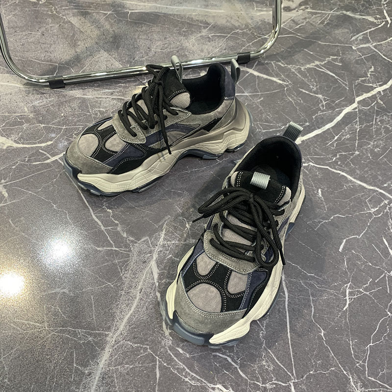 韩国运动鞋子秋冬季老爹鞋男潮ins四季男鞋2024新款百搭休闲单鞋 - 图0