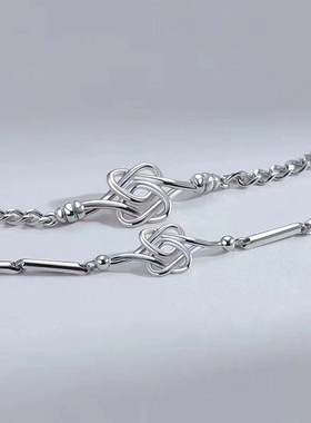 同心结情侣手链一对情侣款原创设计感小众手饰简约七夕礼物送男友