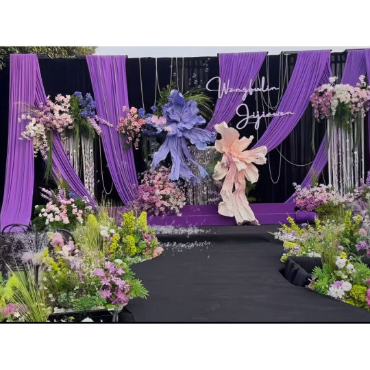 Hochzeitsbühnen-Hintergrundvorhang, Blumen-Hängeregal
