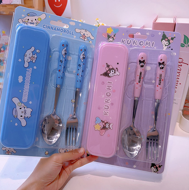 可爱库洛米玉桂狗勺子叉子套装长柄卡通可爱餐具学生上班族勺汤匙,淘宝优惠券,粉丝福利购,淘宝优惠卷