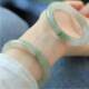 Xinjiang natural Tianshan green ice seed floating flower round bracelet