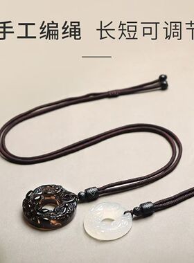 貔貅平安扣情侣款吊坠冰曜石玉髓手工雕刻单面吞金兽挂件节日礼