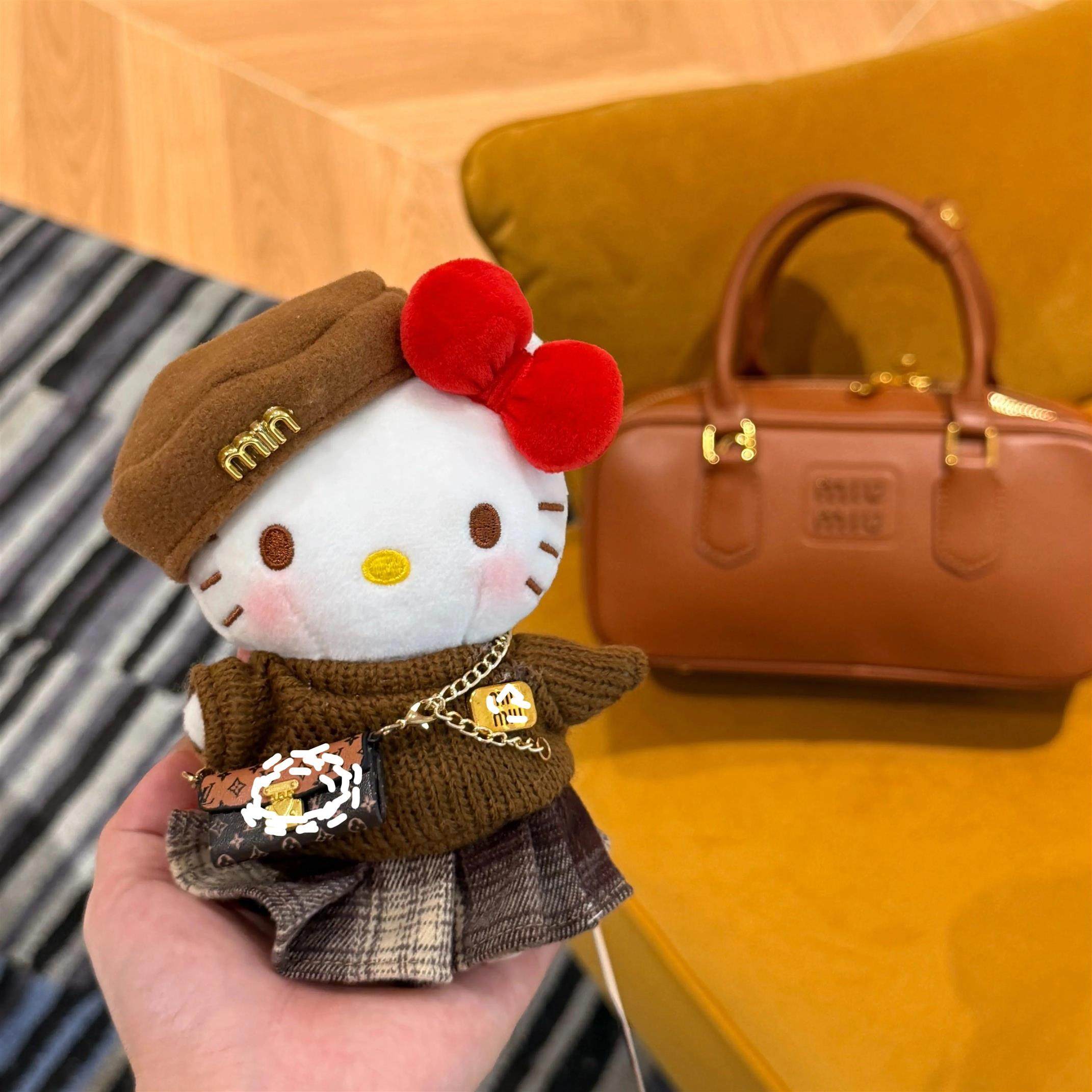 日本正版miu系kitty KT手提包女可爱迷你包玩偶包挂件钥匙扣挂饰,淘宝优惠券,粉丝福利购,淘宝优惠卷