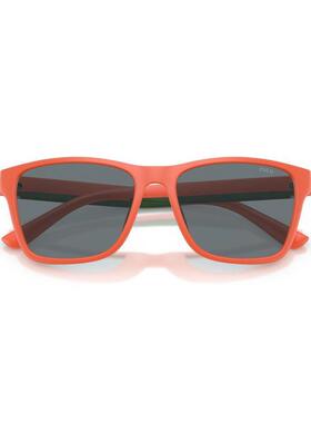 代购POLO男士太阳镜防紫外线镜面灰镜片单鼻桥抗眩光方形橙色