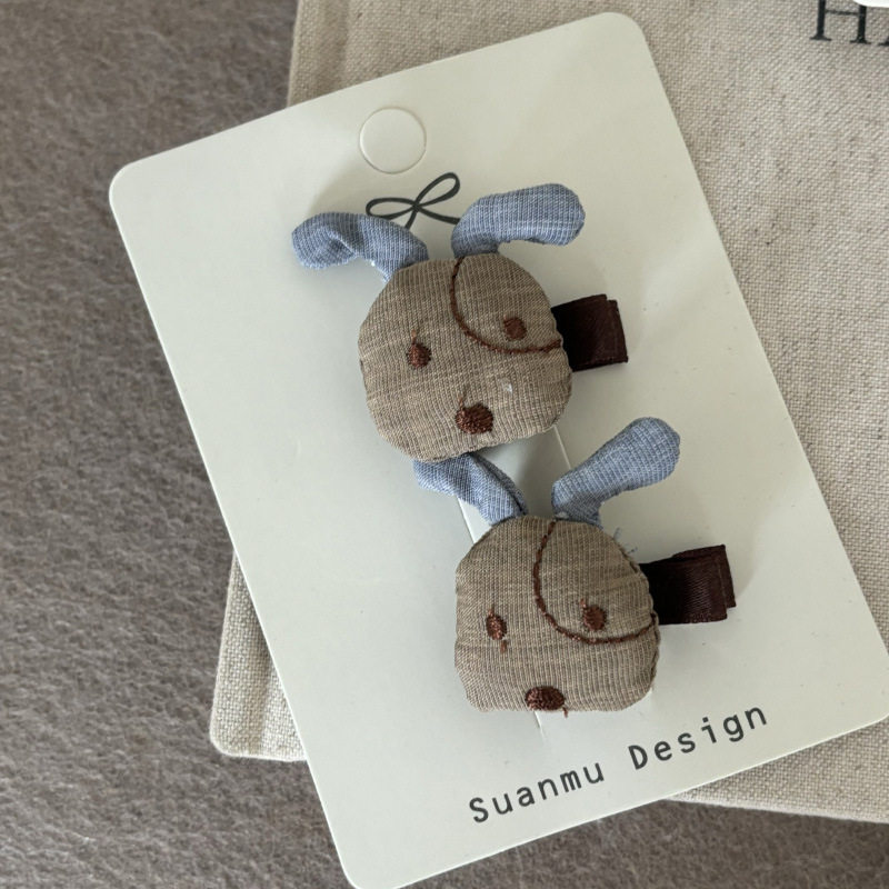 可爱蓝色布艺小狗星星儿童发夹发圈对装宝宝发绳头绳发卡发饰,淘宝优惠券,粉丝福利购,淘宝优惠卷