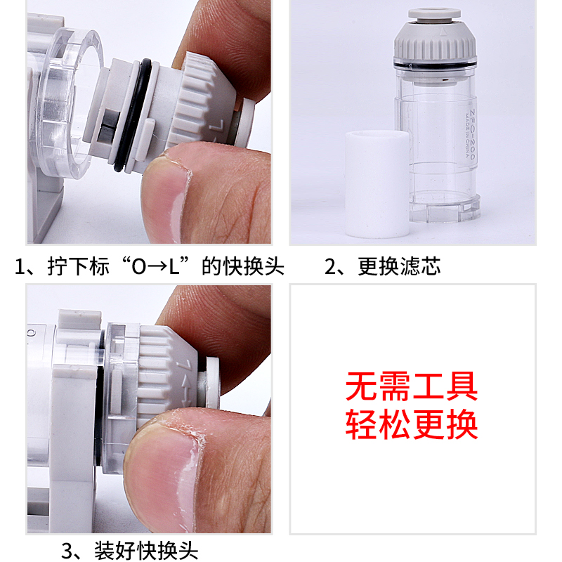 SMC型管道型真空过滤器ZFC200/100-04B/06B-08B小型滤芯负压空气 - 图1