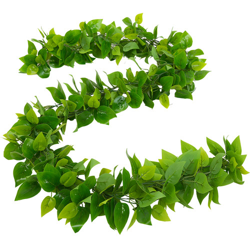 仿真藤条葡萄叶装饰假花藤蔓管道缠绕花藤绿植物吊顶树叶塑料绿叶 - 图3