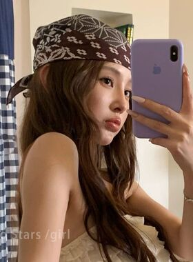 美式复古印花头巾甜酷辣妹绑发方巾丝巾嘻哈音乐节包头巾夏季薄款