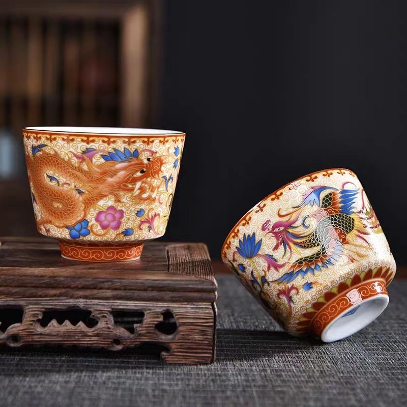 故宫文创送老外特色礼物珐琅彩龙凤茶杯送客户同事商务定制伴手礼