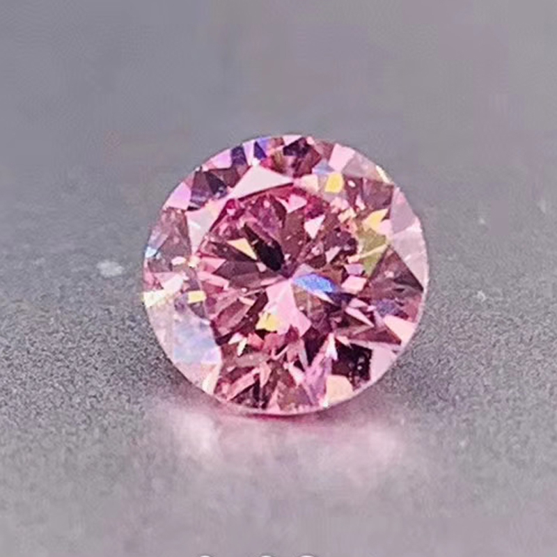 PINK CZ 粉钻粉红高碳钻锆石圆形裸石未镶嵌立方氧化锆甜蜜戒面 - 图2