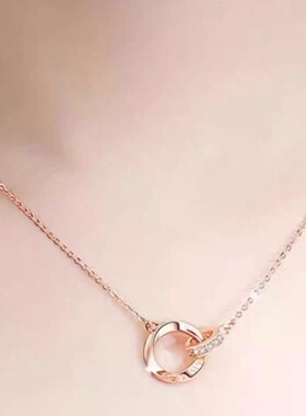 IDO18K玫瑰金莫比乌斯双环套链