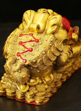 聚宝盆金蟾黄铜家居摆件