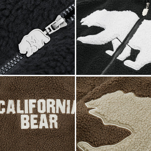 MCREW CABEAR系列黑色立领防风保暖加厚加绒羊羔绒内里加绒外套 - 图2