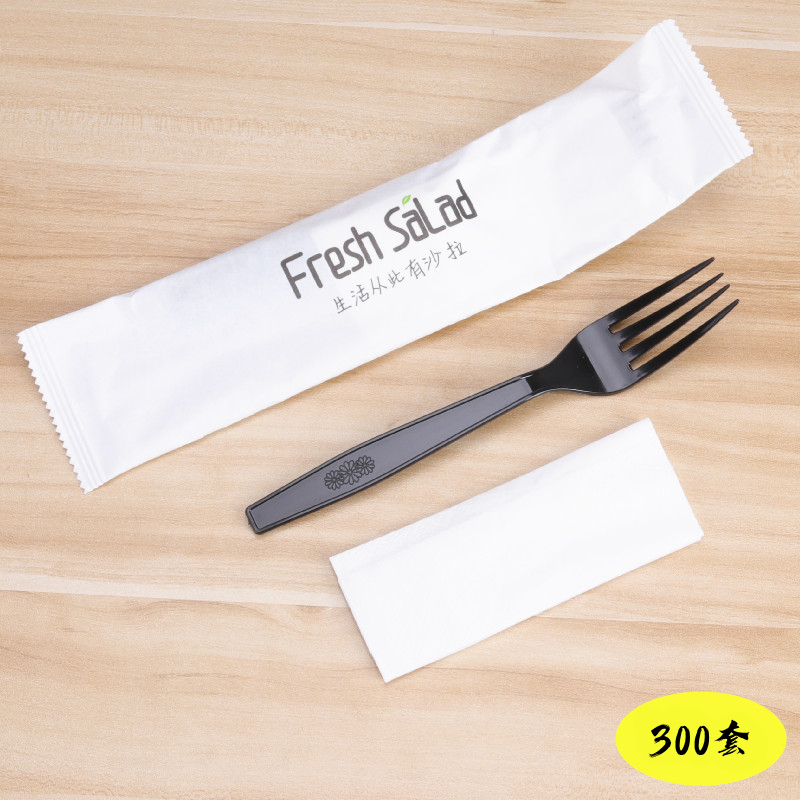 一次性勺子叉子加厚加纸巾塑料刀叉勺水果沙拉叉外卖甜品勺子样品 - 图2